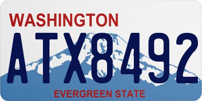 WA license plate ATX8492