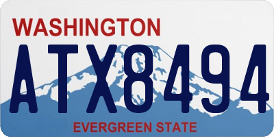 WA license plate ATX8494