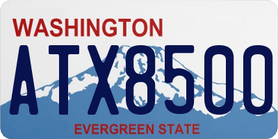WA license plate ATX8500