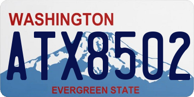 WA license plate ATX8502