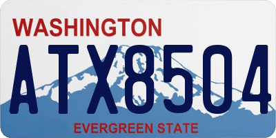 WA license plate ATX8504
