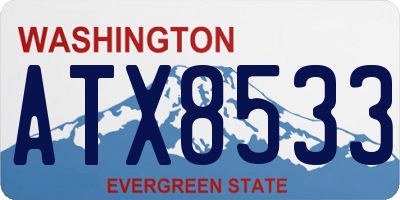 WA license plate ATX8533