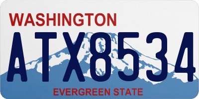 WA license plate ATX8534