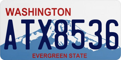 WA license plate ATX8536
