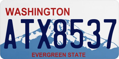 WA license plate ATX8537