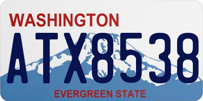 WA license plate ATX8538