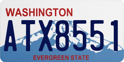 WA license plate ATX8551