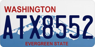 WA license plate ATX8552