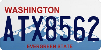 WA license plate ATX8562