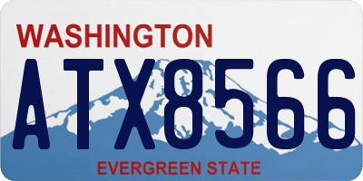WA license plate ATX8566
