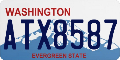 WA license plate ATX8587