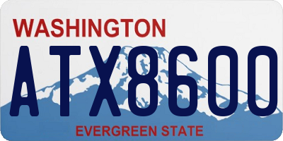 WA license plate ATX8600