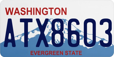 WA license plate ATX8603