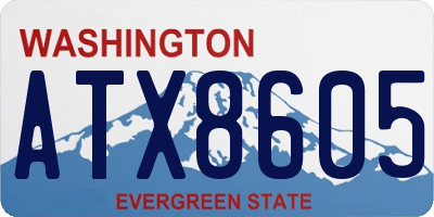 WA license plate ATX8605