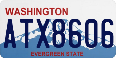 WA license plate ATX8606