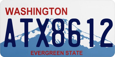 WA license plate ATX8612