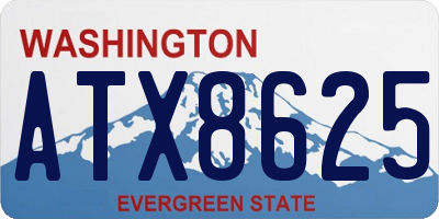 WA license plate ATX8625