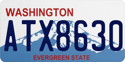 WA license plate ATX8630