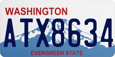 WA license plate ATX8634