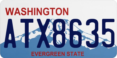 WA license plate ATX8635