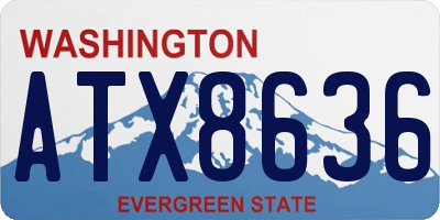 WA license plate ATX8636
