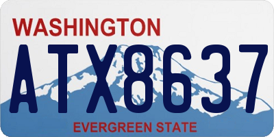 WA license plate ATX8637