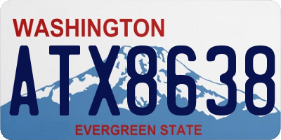 WA license plate ATX8638