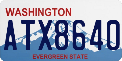 WA license plate ATX8640