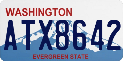 WA license plate ATX8642