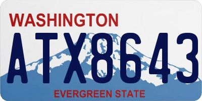 WA license plate ATX8643