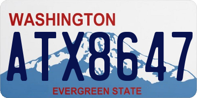 WA license plate ATX8647