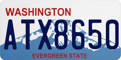 WA license plate ATX8650
