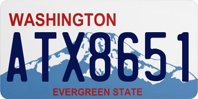 WA license plate ATX8651