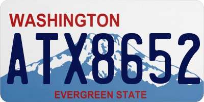 WA license plate ATX8652