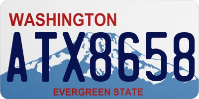 WA license plate ATX8658