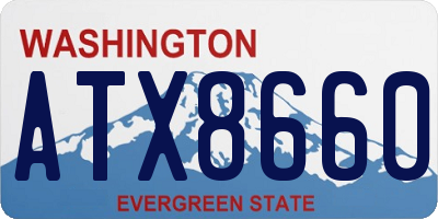 WA license plate ATX8660
