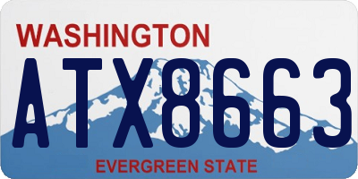 WA license plate ATX8663