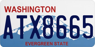 WA license plate ATX8665
