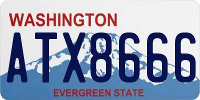 WA license plate ATX8666