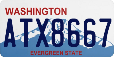 WA license plate ATX8667