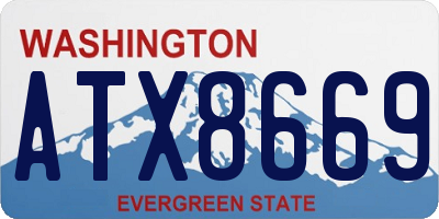 WA license plate ATX8669