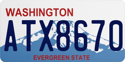 WA license plate ATX8670