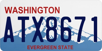 WA license plate ATX8671