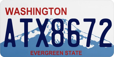 WA license plate ATX8672