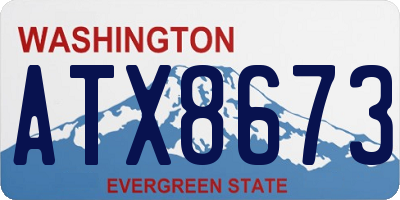WA license plate ATX8673