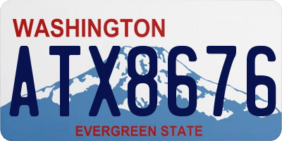 WA license plate ATX8676