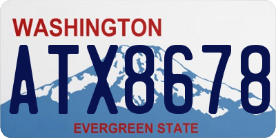WA license plate ATX8678