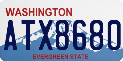 WA license plate ATX8680