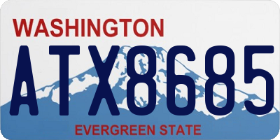 WA license plate ATX8685