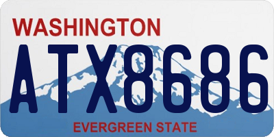 WA license plate ATX8686
